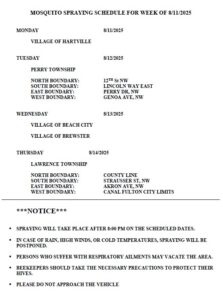 Mosquito Spraying Schedule 2025